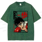 Unisex Hajime no Ippo Printed Washed Tee