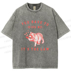 Unisex Kiss Me It’s The Law Printed Washed Tee