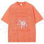 Unisex Kiss Me It’s The Law Printed Washed Tee