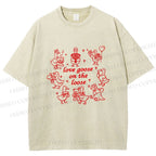 Unisex Love Goose On The Loose Printed Washed Tee