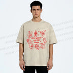 Unisex Love Goose On The Loose Printed Washed Tee
