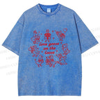 Unisex Love Goose On The Loose Printed Washed Tee