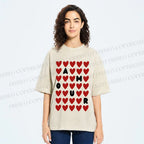 Unisex AMOUR Hearts Printed Washed Tee
