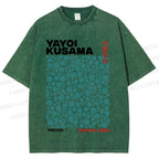 Unisex Yayoi Kusama Infinite Dots Printed Washed Tee