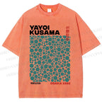Unisex Yayoi Kusama Infinite Dots Printed Washed Tee