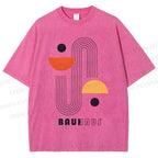 Unisex Bauhaus Art Geometry Printed Washed Tee
