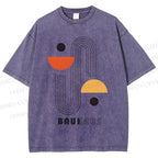 Unisex Bauhaus Art Geometry Printed Washed Tee