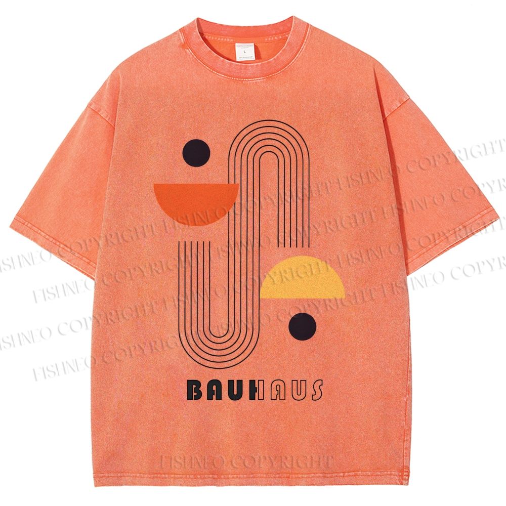 Unisex Bauhaus Art Geometry Printed Washed Tee