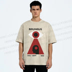 Unisex Bauhaus Art Geometric Eye Printed Washed Tee