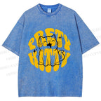 Unisex Pretty Kitty Cat Printed Washed Tee