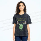 Unisex Grindset Mindset Frog Printed Washed Tee