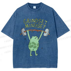 Unisex Grindset Mindset Frog Printed Washed Tee
