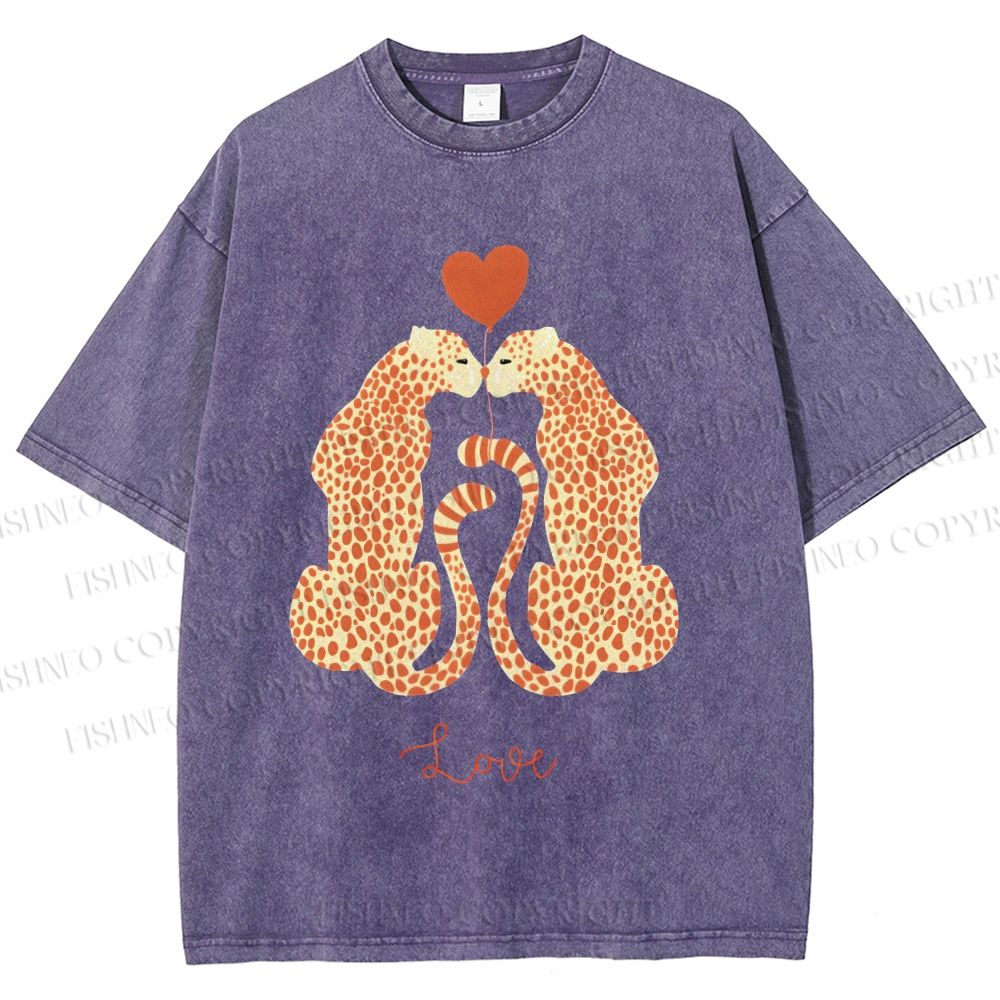 Unisex Valentine's Day Love Printed Washed Tee