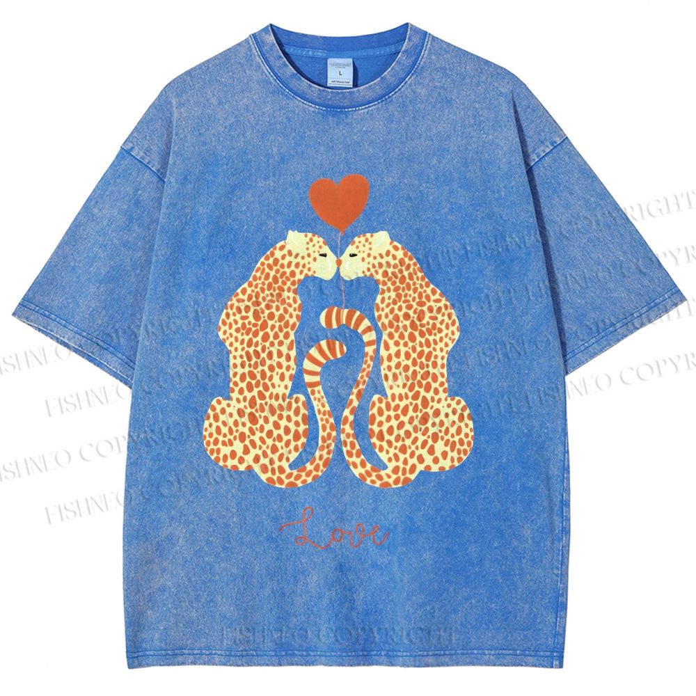 Unisex Valentine's Day Love Printed Washed Tee