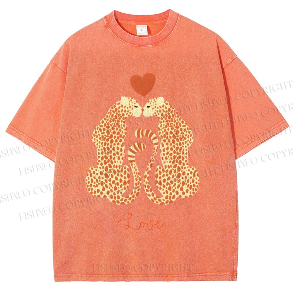Unisex Valentine's Day Love Printed Washed Tee