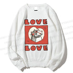 Unisex Love Cat Printed Sweatshirt