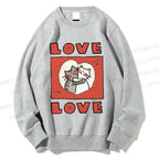 Unisex Love Cat Printed Sweatshirt