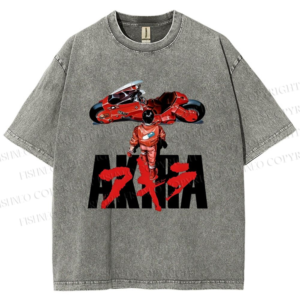 Unisex Akira Shotaro Kaneda Printed Washed Tee