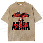 Unisex Akira Shotaro Kaneda Printed Washed Tee