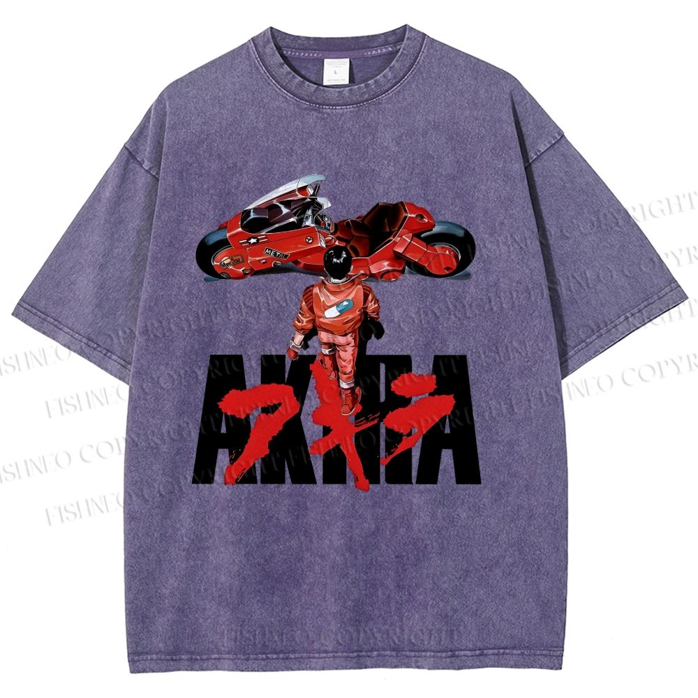 Unisex Akira Shotaro Kaneda Printed Washed Tee