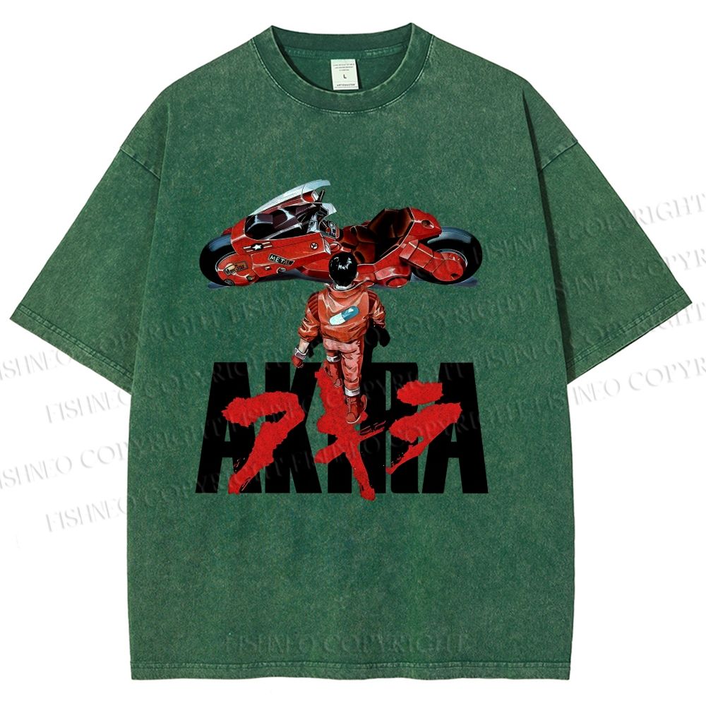 Unisex Akira Shotaro Kaneda Printed Washed Tee