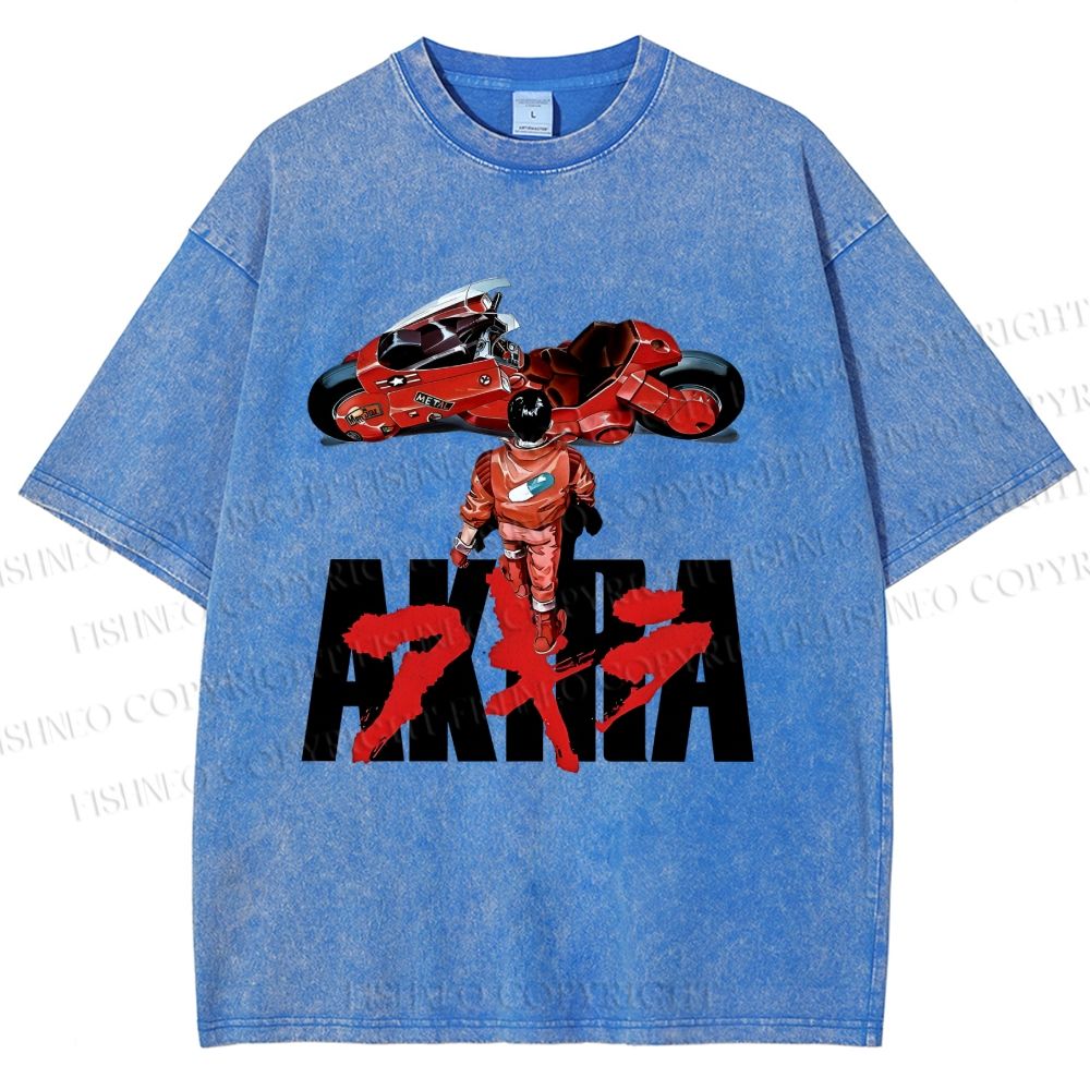 Unisex Akira Shotaro Kaneda Printed Washed Tee