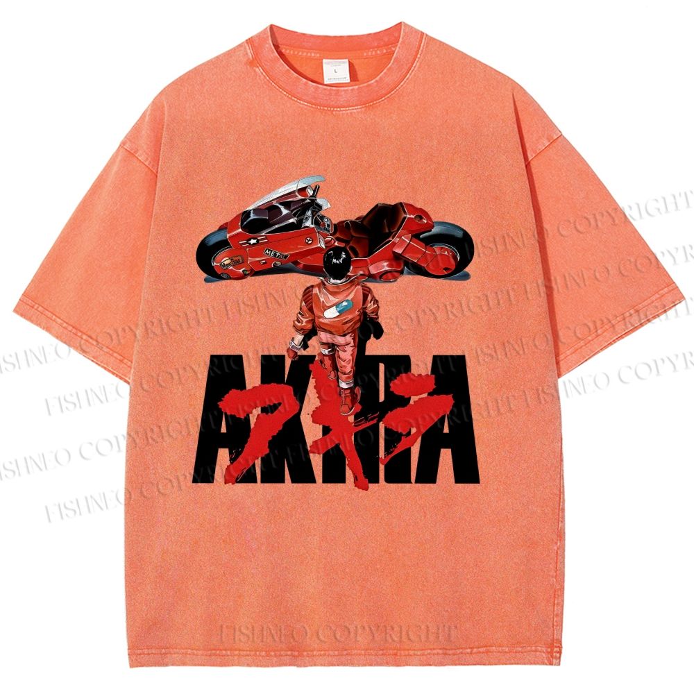 Unisex Akira Shotaro Kaneda Printed Washed Tee