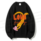 Unisex Funny Panther in Love Printed Sweatshirt