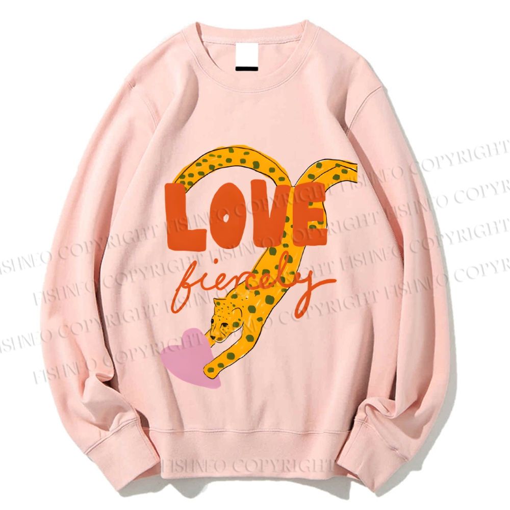 Unisex Funny Panther in Love Printed Sweatshirt