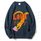 Unisex Funny Panther in Love Printed Sweatshirt