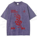 Unisex Yayoi Kusama Panther With Heart Printed Washed Tee