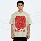 Unisex Yayoi Kusama Mushroom With Dots Printed Washed Tee