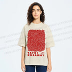 Unisex Yayoi Kusama Mushroom With Dots Printed Washed Tee
