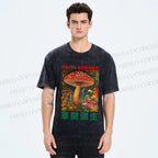 Unisex Yayoi Kusama Mushroom Printed Washed Tee