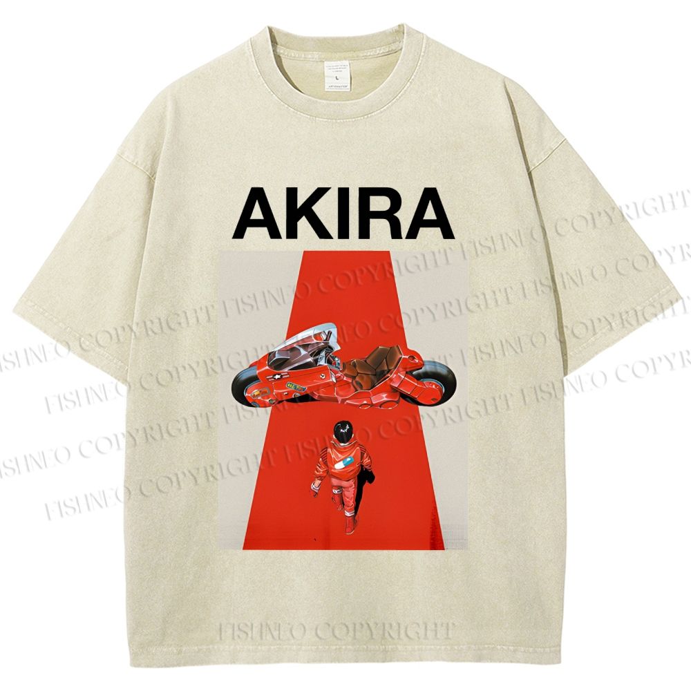 Unisex Akira Shotaro Kaneda Printed Washed Tee
