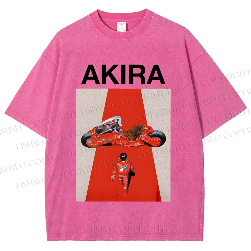 Unisex Akira Shotaro Kaneda Printed Washed Tee