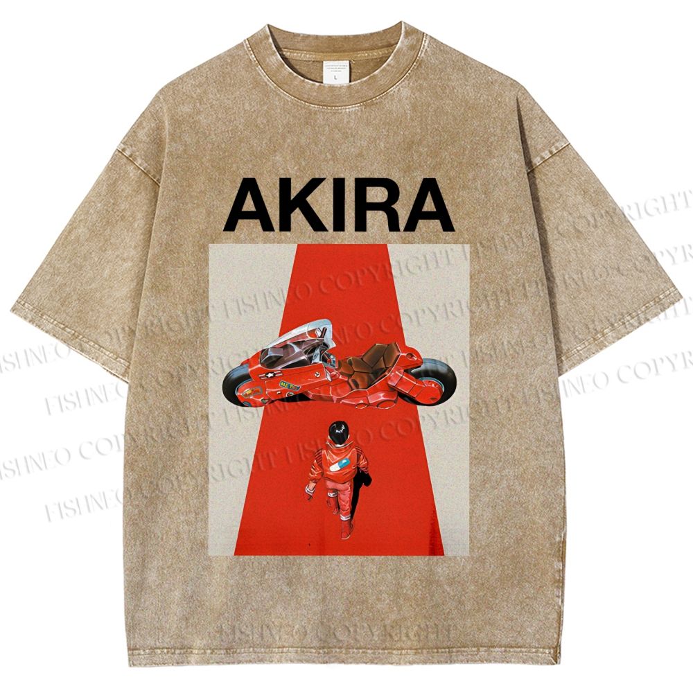 Unisex Akira Shotaro Kaneda Printed Washed Tee