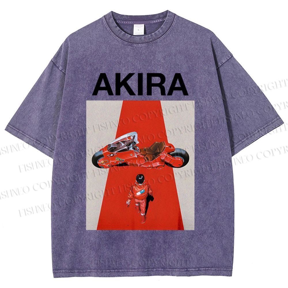 Unisex Akira Shotaro Kaneda Printed Washed Tee