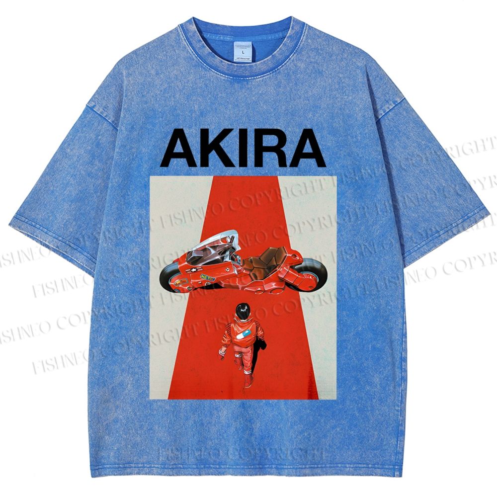 Unisex Akira Shotaro Kaneda Printed Washed Tee
