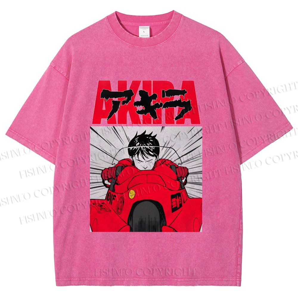 Unisex Akira Shotaro Kaneda Printed Washed Tee