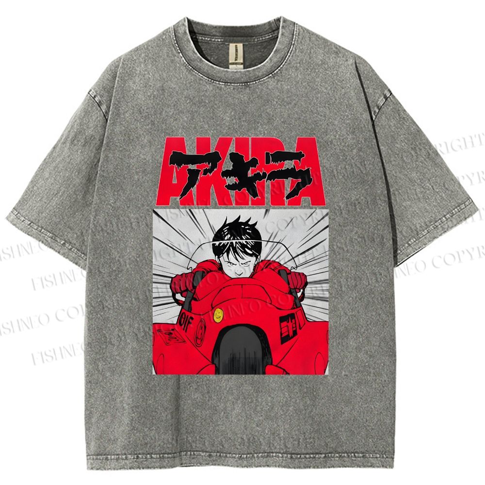 Unisex Akira Shotaro Kaneda Printed Washed Tee
