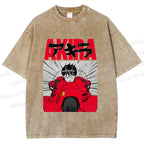 Unisex Akira Shotaro Kaneda Printed Washed Tee