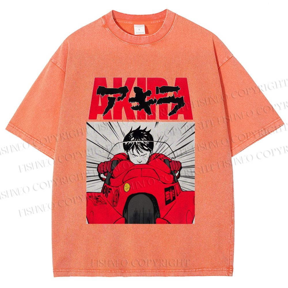 Unisex Akira Shotaro Kaneda Printed Washed Tee