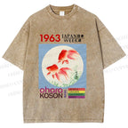 Unisex Goldfish Japan Week Printed Washed Tee