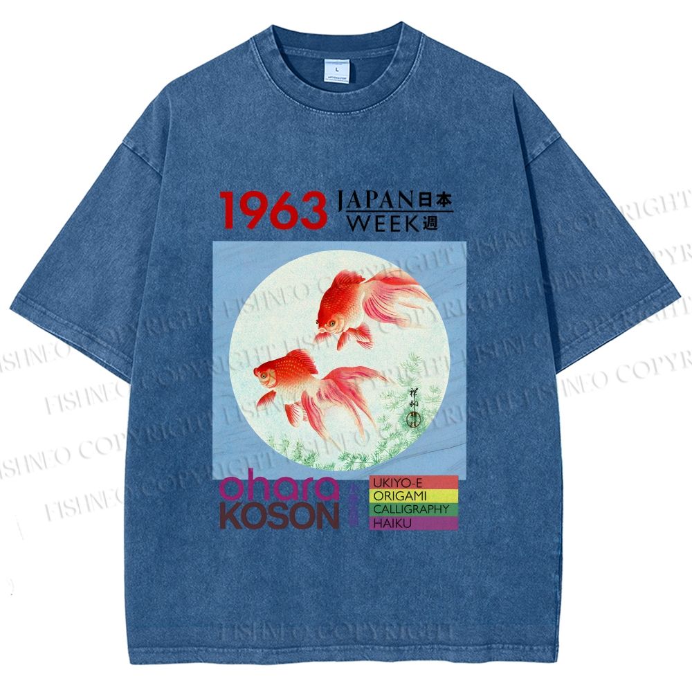 Unisex Goldfish Japan Week Printed Washed Tee