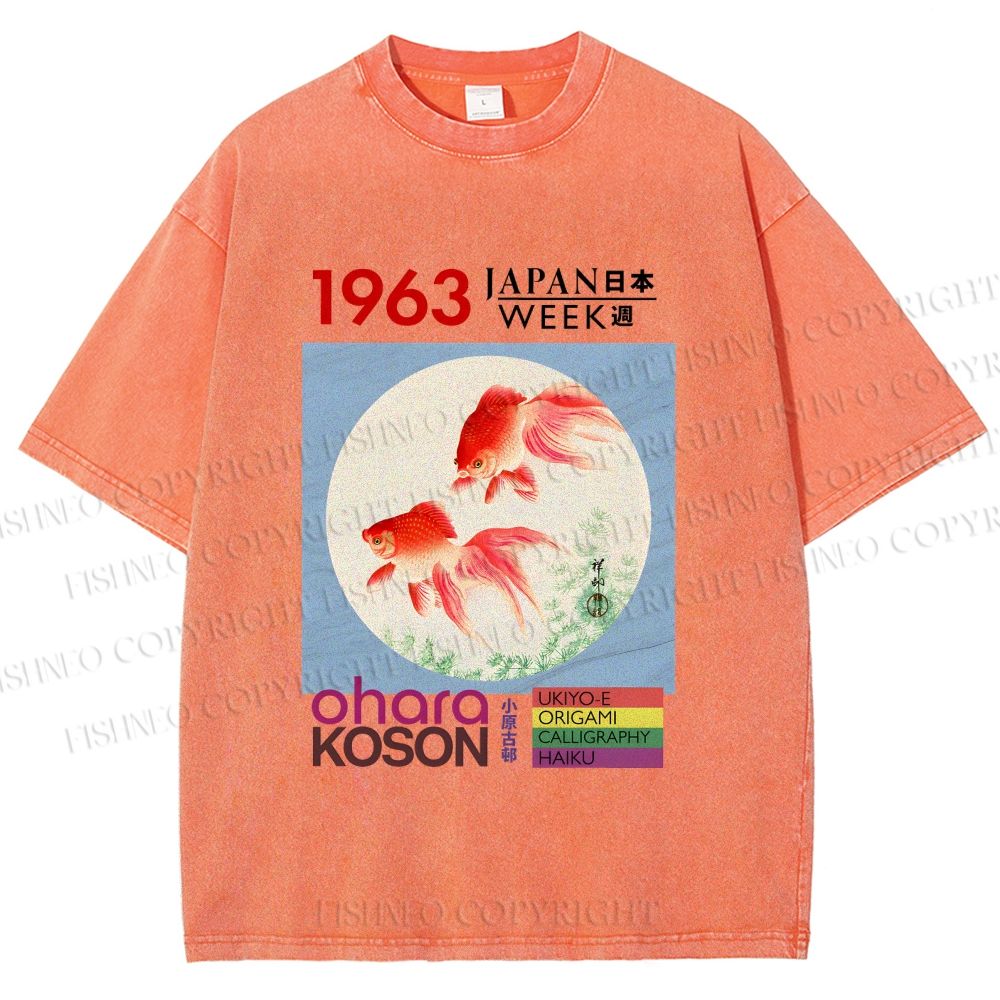 Unisex Goldfish Japan Week Printed Washed Tee