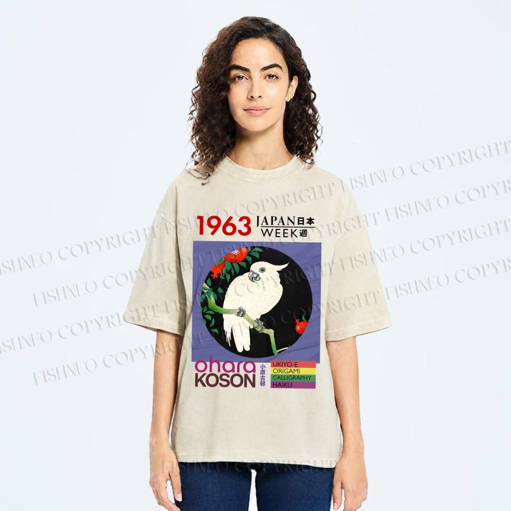 Unisex Cockatoo Japan Week Printed Washed Tee