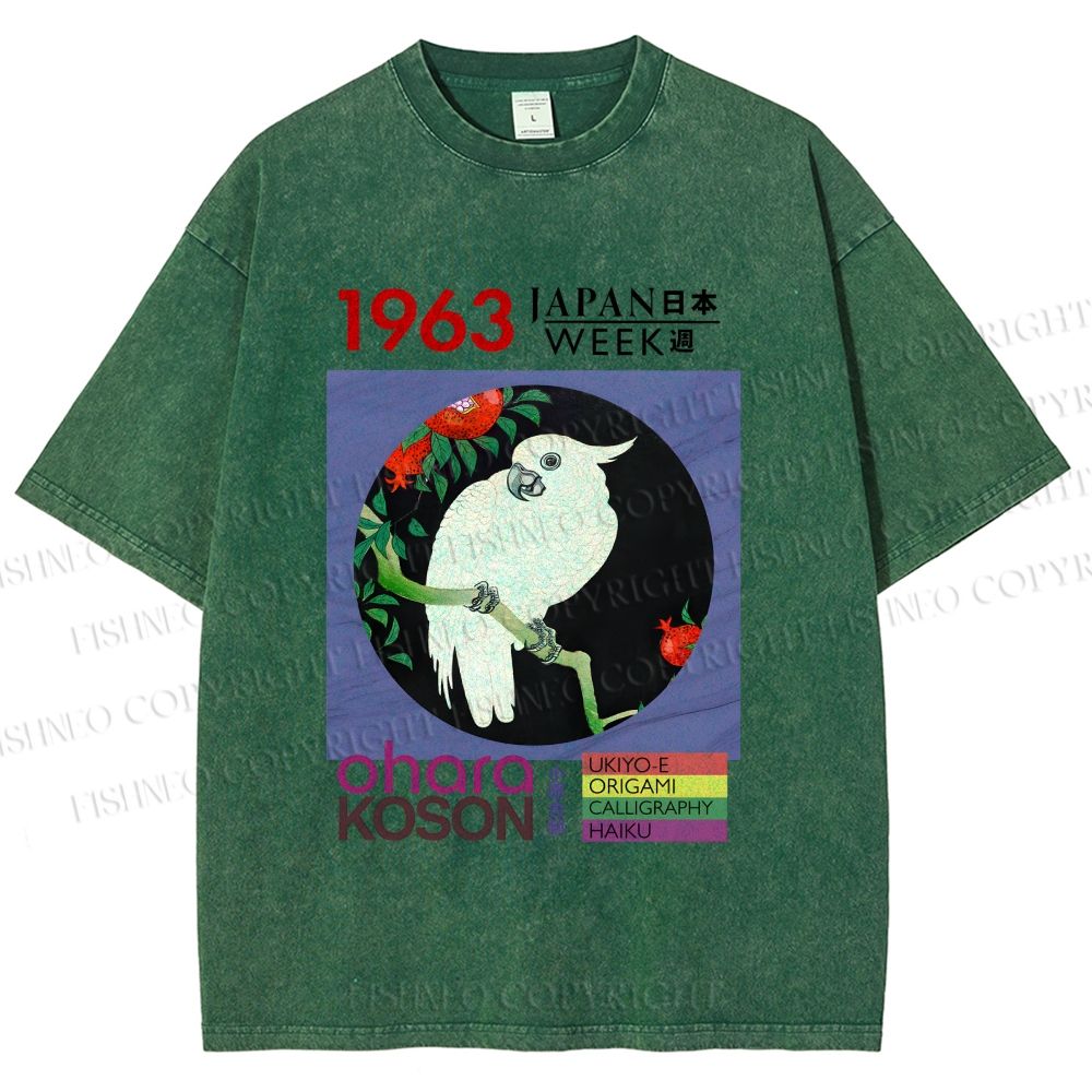 Unisex Cockatoo Japan Week Printed Washed Tee
