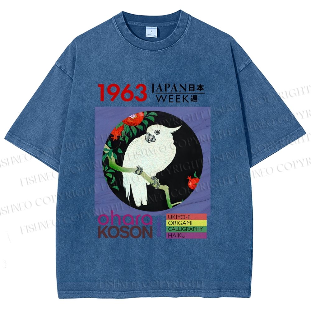 Unisex Cockatoo Japan Week Printed Washed Tee