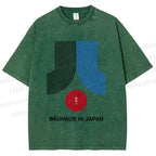 Unisex Bauhaus In Japan Lines Printed Washed Tee